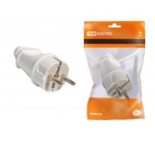 Вилка прямая с/з белая 16А 250В   SQ1806-0003  TDM