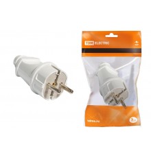 Вилка прямая с/з белая 16А 250В   SQ1806-0003  TDM