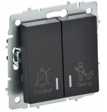 BRITE Выключ. 2-кл. с инд. отел. 10А ВС10-2-9-БрЧ черн.  BR-V20-2-10-K02  IEK