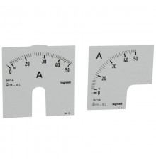 Измерительная шкала (1 круглая + 1 квадратная) для аналоговых амперметров - 0-50 A  014610  Legrand