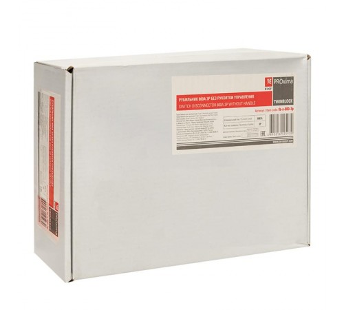 Рубильник 800A 3P без рукоятки управления TwinBlock  tb-s-800-3p  EKF