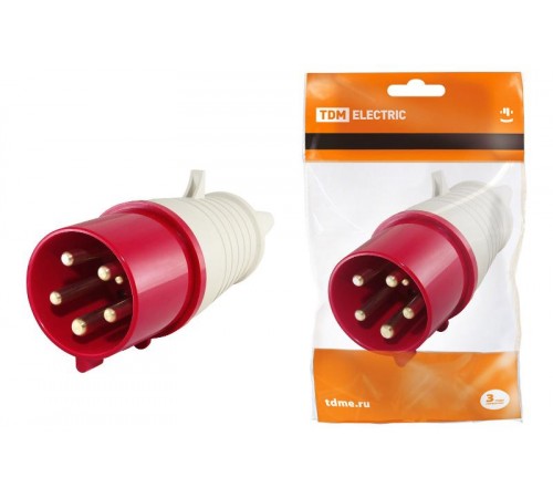 Вилка 015 3Р+РЕ+N 16А 380В IP44   SQ0601-0003  TDM