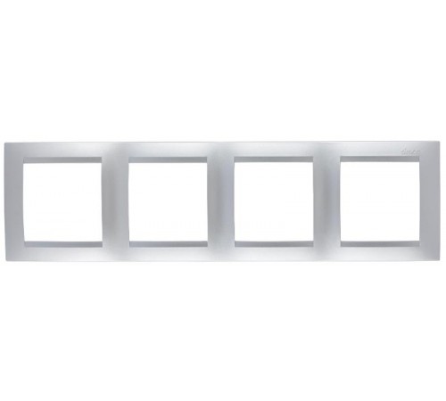 Simon 15 Алюминий Рамка универсальная, 4 поста  1500640-033  Simon