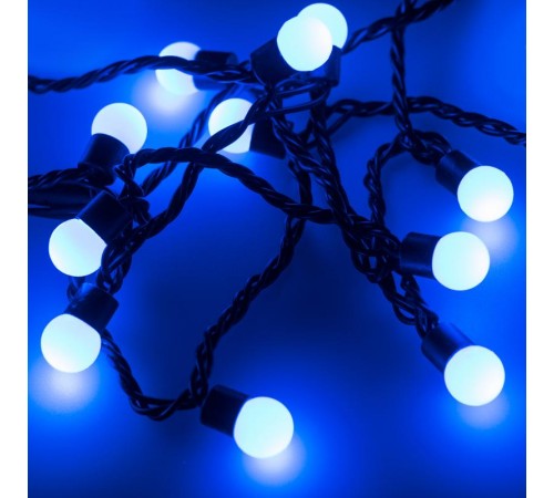 Светодиодная гирлянда ARD-BALL-CLASSIC-D17.5-10000-BLACK-100LED BLUE (230V, 7W)  025582  Arlight