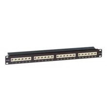 Патч-панель 19",1U,CAT6A, 24 порта RJ45, экранированная (замена на RN6APPF241) RN6APPF241BK  DKC