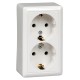 Хит Белый О/У Розетка 2-ая с заземлением без шторок 16А, 250В  RA16-238-B  SE