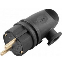 RPG16-21-442 Вилка угловая с/з, каучук 250В, 16A, IP44, серия Одри (В 16-002), черный  32749  STEKKER