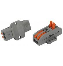 Клемма  NO-225-398 проходная с монтажной площадкой 222-2412Р с рычагами 2 полюса 0.08-2.5/4 мм2 (упаковка 20 шт.)  Б0067893  ЭРА