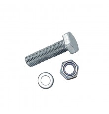 Болт DIN933 8.8 с шестигранной головкой оцинк. М12х40 + гайка + шайба (2 шт) - пакет ( 0,137 кг)  136922  Tech-KREP