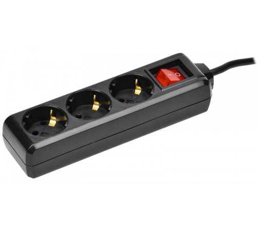 Удлинитель У03К 3 места с/з 3м 3х1мм2 16А 250В чер.  WYP10-16-03-03-ZK-K02  IEK