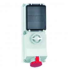 Розетка настенная с выкл + окно 16А 5р 400v 6hIP44 17056 I 17056-Bals I Bals