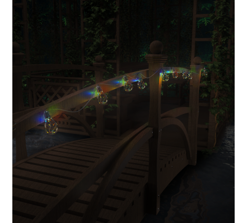 Гирлянда садовая на солнечной батарее 10 LED ламп Большие Шары, мультицвет Solar, 1/12  GS035  Gauss