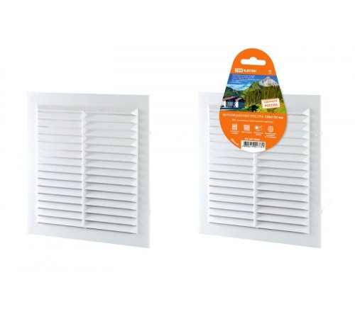 Решетка неразъемная с москитной сеткой, бел. 150х150  SQ1807-0086  TDM