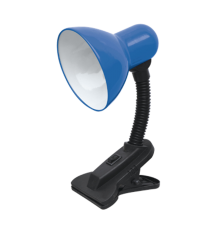 Светильник настольный под лампу СНП-01С на прищепке 40Вт E27 СИНИЙ (мягкая упаковка)  4690612012438  IN HOME