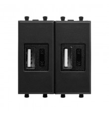 USB зарядное устройство модульное, "Avanti", "Черный матовый", 2 модуля  4412542  DKC