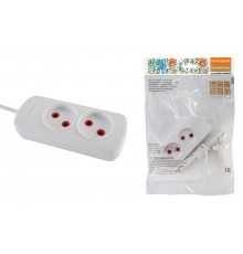 Удлинитель народный  УН2  2 гнезда, 1,5метра, б/з, ШВВП 2х0,75 мм2  6А/250В  SQ1303-1230  TDM