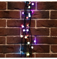 Гирлянда "Мультишарики" 17,5 мм, 10 м, черный ПВХ, 100 диодов, цвет RGB  303-509-2  NEON-NIGHT