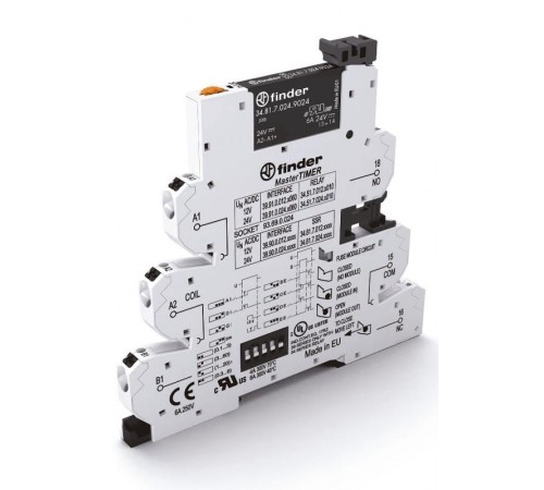 Интерфейсный модуль, твердотельное реле с таймером, серия MasterTimer (мультифункциональный: AI,DI,GI,SW); выход 2A (24В DС)  399000249024  Finder