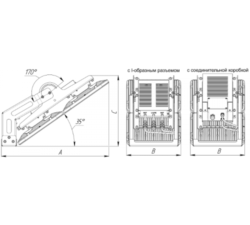 Прожектор светодиодный СДО STIMUL/FB 450W D30 750 GY 5000К IP66  1948000150  Световые Технологии