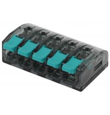 Аксессуары для клемм NO-224-48 ЭРА Клемма компактная серии 415 с рычагом, 5 отверстия, 0,5-4 мм2 (у  Б0043966  ЭРА