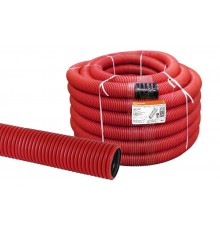 Труба гофрированная двустенная ПНД d 63 с зондом (20 м/уп.) красная  SQ0413-2063  TDM