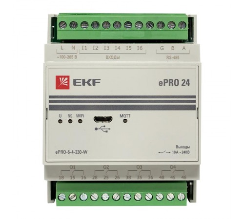 Модуль базовый ePRO удаленного управления 6вх\4вых 230В WiFi PROxima  ePRO-6-4-230-W  EKF