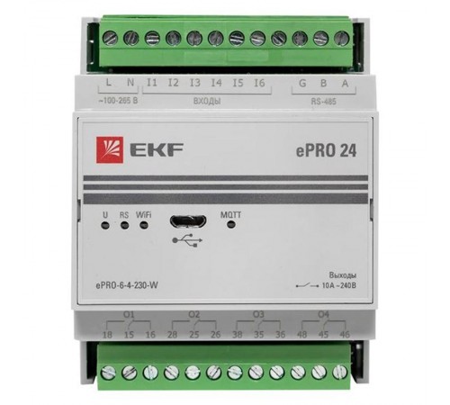 Модуль базовый ePRO удаленного управления 6вх\4вых 230В WiFi PROxima  ePRO-6-4-230-W  EKF