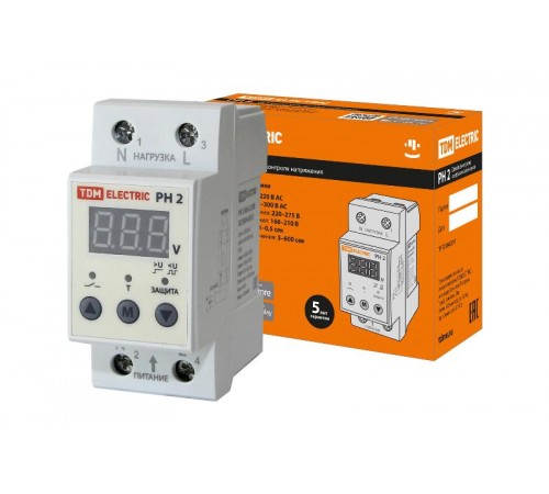 Реле напряжения РН 2 40А-220В (LED-дисплей)  SQ1504-0015  TDM