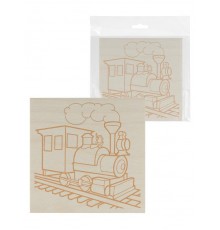 Доска для выжигания, Паровоз, 150х150 мм, 1 шт., пакет,  SQ1025-1104  TDM