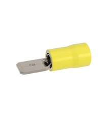 Наконечник-разъем плоский, вилка 6.3x0.8, изолированный фланец, для кабеля сечением до 6.0кв.мм  IFCM-6.0-6.3-8  DKC