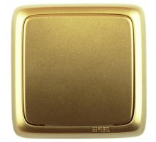 Выключатель открытой установки, одноклавишный, с изолирующей пластиной, цвет золото  ВА16-113-07  HEGEL