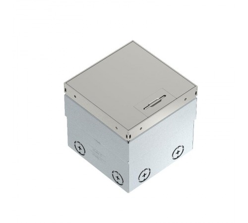 Лючок UDHOME2 GVV укомплект 2 розетки 2К+З (крышка без выемки) 140х140х100-135 мм (нерж. сталь)  7368326  OBO Bettermann