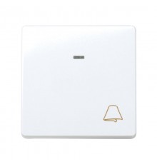 Simon 27 Выключатель 1-кл кнопочный с подсветкой, с пиктограммой "звонок", широкий модуль, 10А 250В,  27160-65  Simon