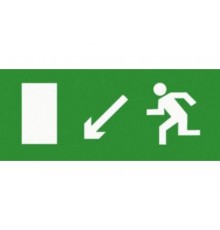Эвакуационный знак ЭП07 Налево вниз 140x280 мм  ЭП07 140280  TechnoLux