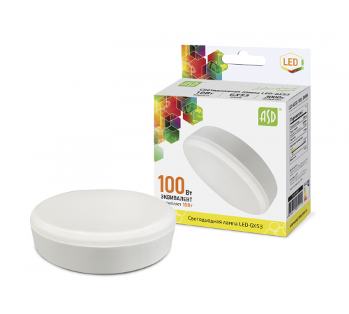 Лампа светодиодная LED-GX53-standard 12Вт 230В 4000К 1080Лм  4690612014425  ASD