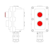 Взрывонепроницаемый пост управления из алюминия LCSD-02-B-MB-L1R(220)x1-P1R(11)x1-PBMB-ANP15BMB  LCSD21000093  DKC