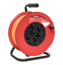 Удлинитель на катушке "Гефест 2.0" 4 гнезда 50м с заземлением и предохранителем КГ 3*1,5 16А/3,5кВт IP44 PROxima  UKG02-16-R315-4-50-IP44  EKF