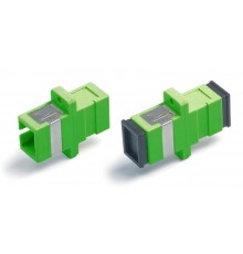 Адаптер проходной оптический FA-P11Z-SC/SC-N/BK-GN SC-SC, SM, simplex, корпус пластиковый, зеленый, черные колпачки  242799  Hyperline