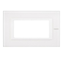 Axolute декоративные накладки прямоугольной формы, Белый, цвет белое стекло, на 4 модуля  HA4804VBB  Legrand