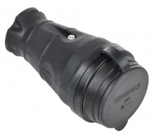 Розетка переносная с защит. кр. 16А IP44 черная  ERK20-016-01-44-K02-G  GENERICA