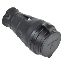 Розетка переносная с защит. кр. 16А IP44 черная  ERK20-016-01-44-K02-G  GENERICA
