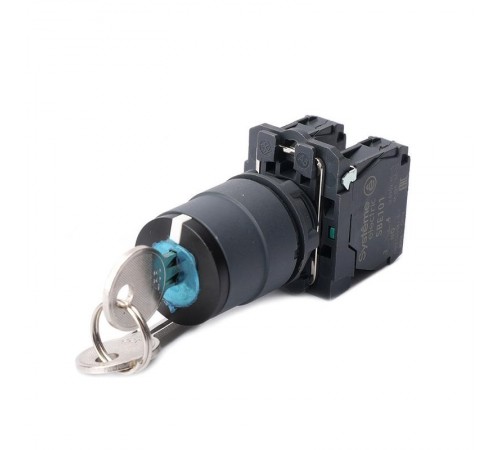 Переключатель SB5 в сборе модульный 22мм 3 позиции с фиксацией ключ 2НО  SB5AG03  SE