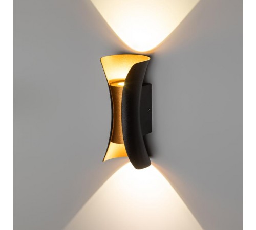 Декоративная подсветка WL42 BK+GD светодиодная 10Вт 3500К черный/золото IP54 для интерьера, фасадов зданий  Б0054420  ЭРА