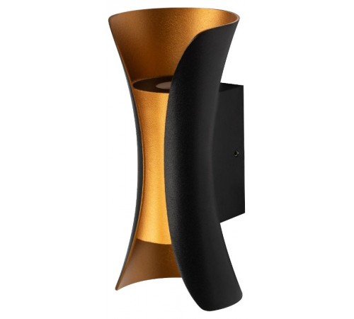 Декоративная подсветка WL42 BK+GD светодиодная 10Вт 3500К черный/золото IP54 для интерьера, фасадов зданий  Б0054420  ЭРА