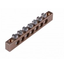 Шина _PE_ 63.09.2 Шина "РЕ" на 9 присоединений  63А 2 крепежных отверстия  Шина _PE_ 63.09.2  HEGEL