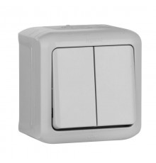 Quteo Серый Выключатель 2-клавишный IP44 10А  782332  Legrand