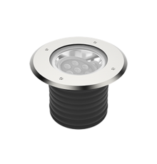 Свет-к "ВАРТОН" архитектурный Plint диаметр 210мм 16Вт 3000К IP67 линзованный 10х60 градусов RAL7045 серый  V1-G1-71550-10L28-6701630  VARTON