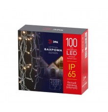 Гирлянда светодиодная ERAPS-WK1 бахрома 0,7x2 м, белый каучук, теплый белый свет 100 LED  Б0056012  ЭРА