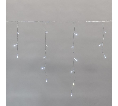 Бахрома (Айсикл) 10х0,6м, мерцающий Flashing, прозрачный ПВХ, IP44, 238LED Белые, 230В  255-545  NEON-NIGHT