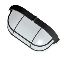 Светильник для ЖКХ под лампу НПП 03-100-018 "Банник" 1202 Овал большой IP65 матовый /корпус с решеткой черный  1005500929  Элетех